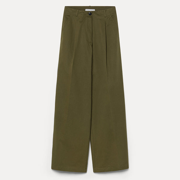 Pomandère - Pantalon ample en drill de coton - Kaki