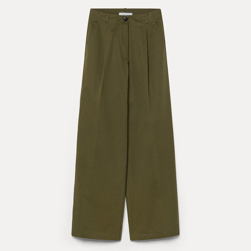 Pomandère - Pantalon ample en drill de coton - Kaki