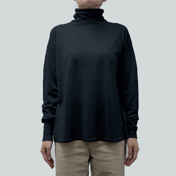 C.T.plage - Pull Round Longsleeve Rib - Noir