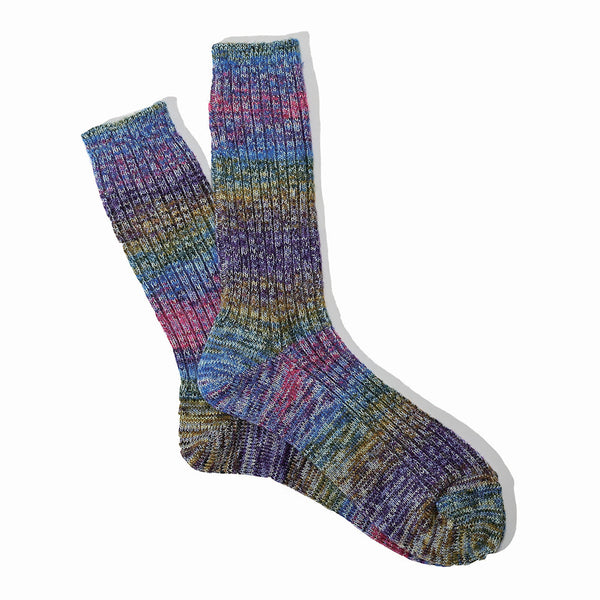 Anonymous ISM - Chaussettes Splash Pattern Crew - Violet 90