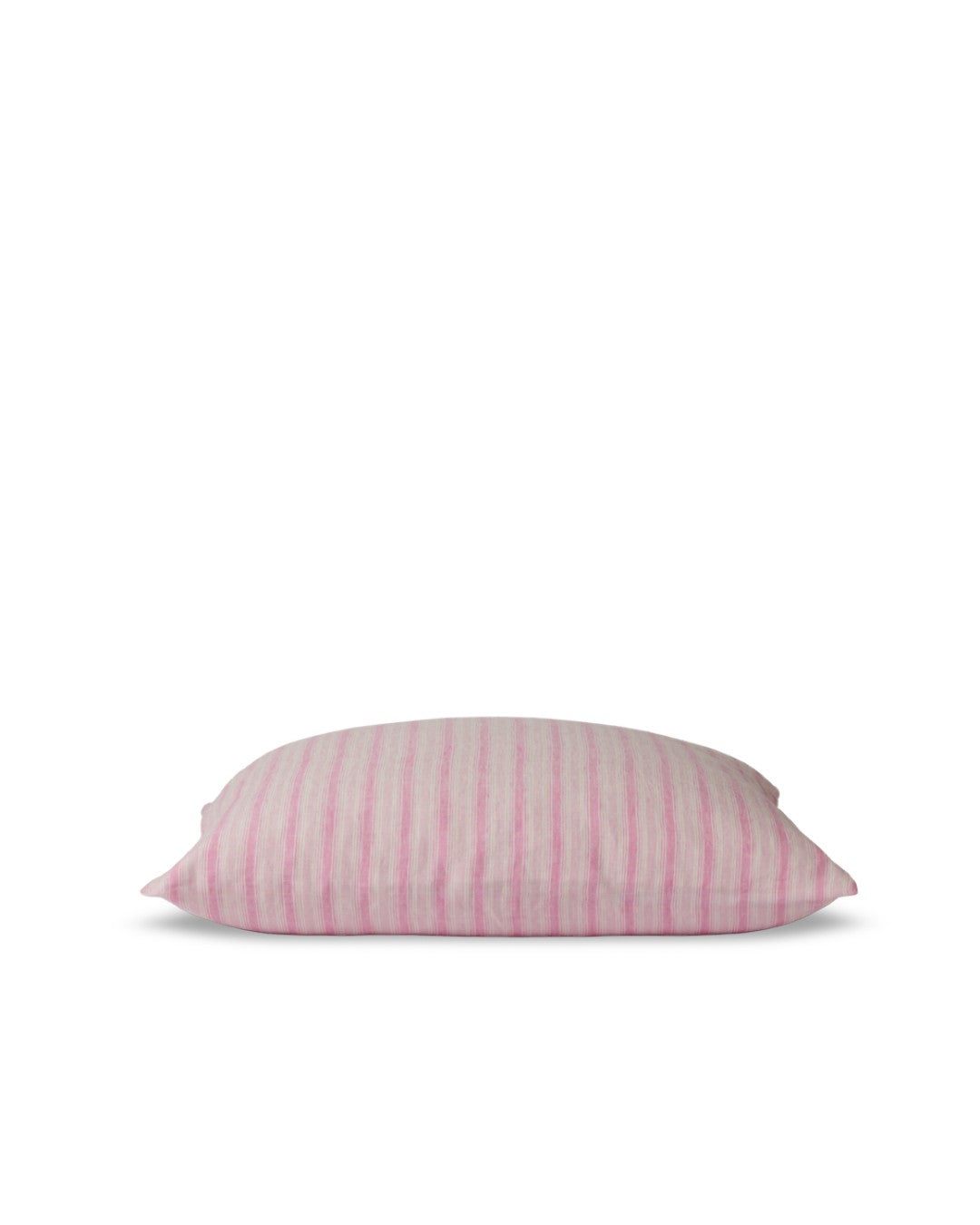 Merci - Washed linen pillowcase - Pink Weft Stripes