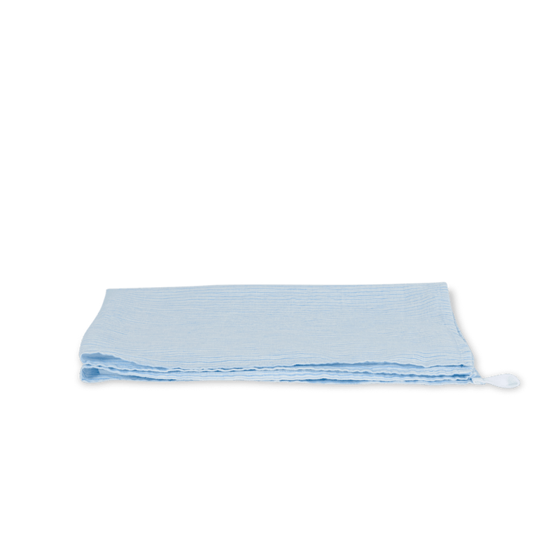 Torchon en lin lavé - Rayures Chemise Bleu Tyrrhénien