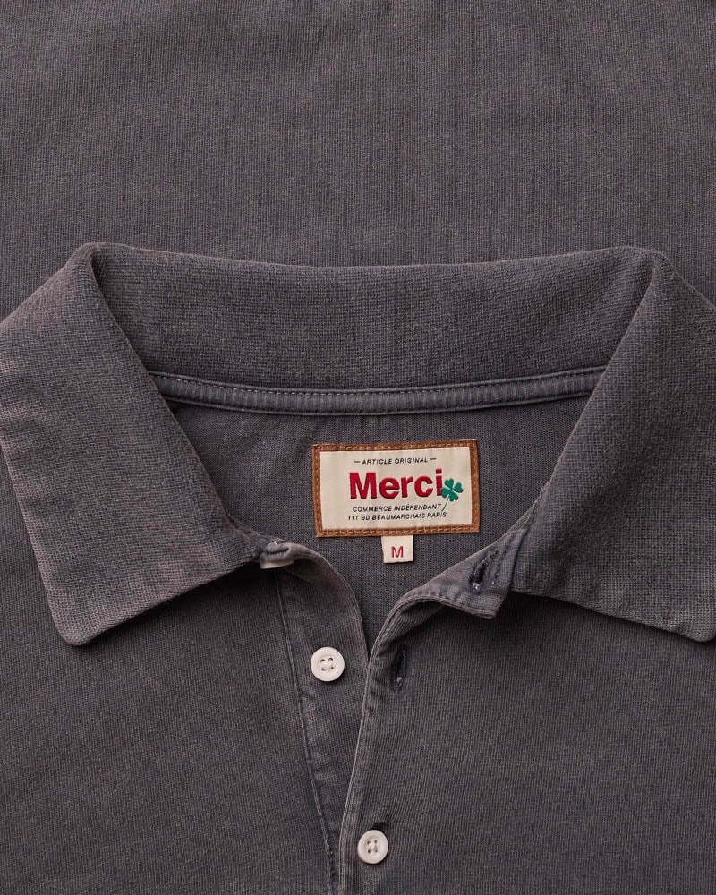 Merci - Silas Polo Shirt - Washed Black