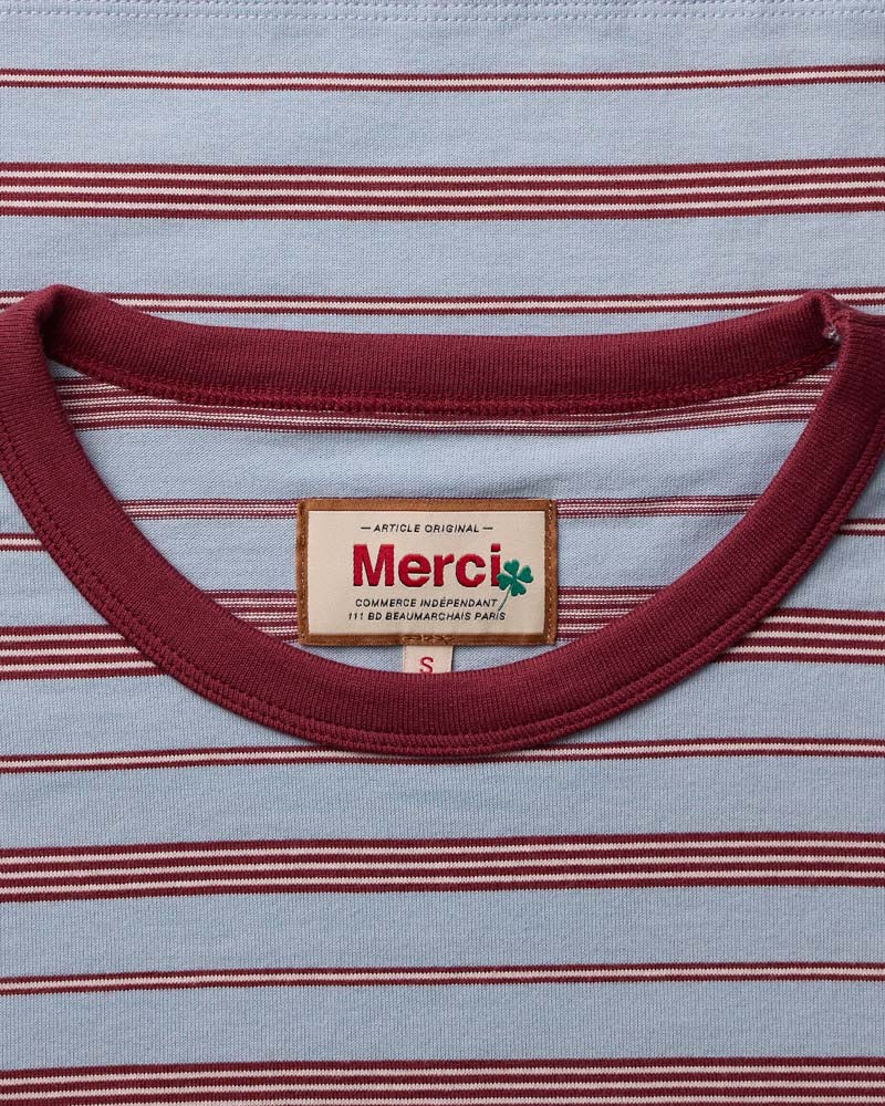 Merci - Julian T-Shirt - Blue & Bordeaux