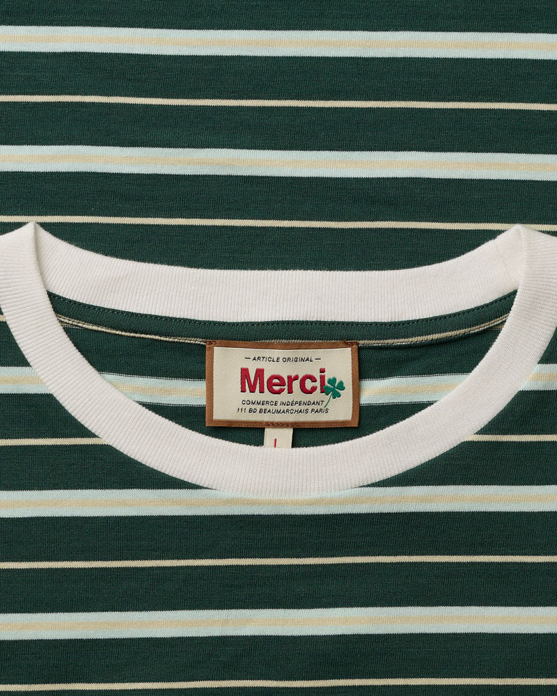 Merci - Rob Striped T-Shirt - Green