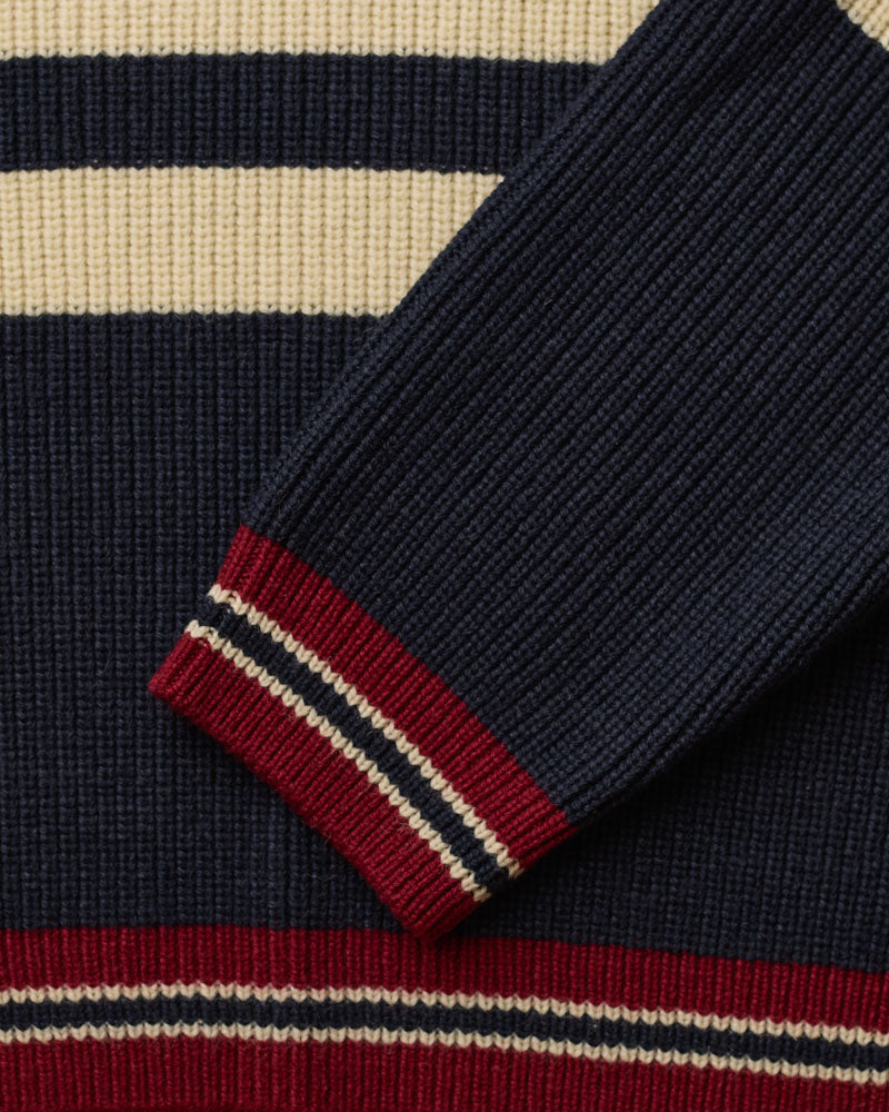 Merci - Pull Adrian - Marine Ecru & Bordeaux