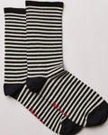Merci - Chaussettes Coton Rayées - Ecru & Noir