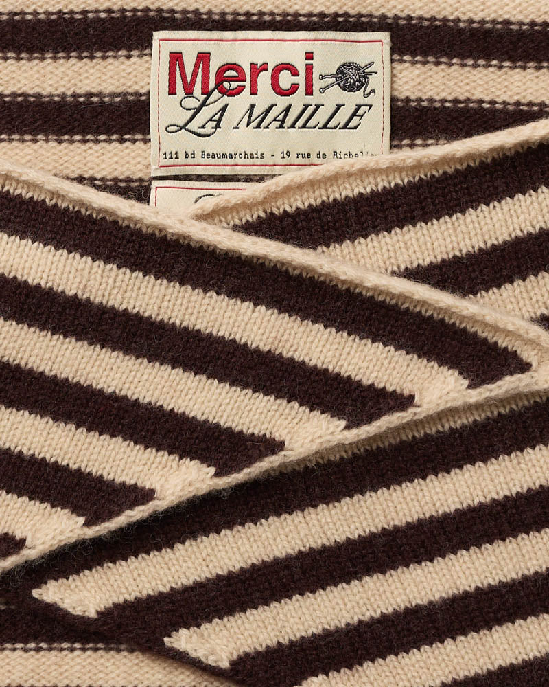 Merci - Bandana Martine Rayures - Beige & Marron