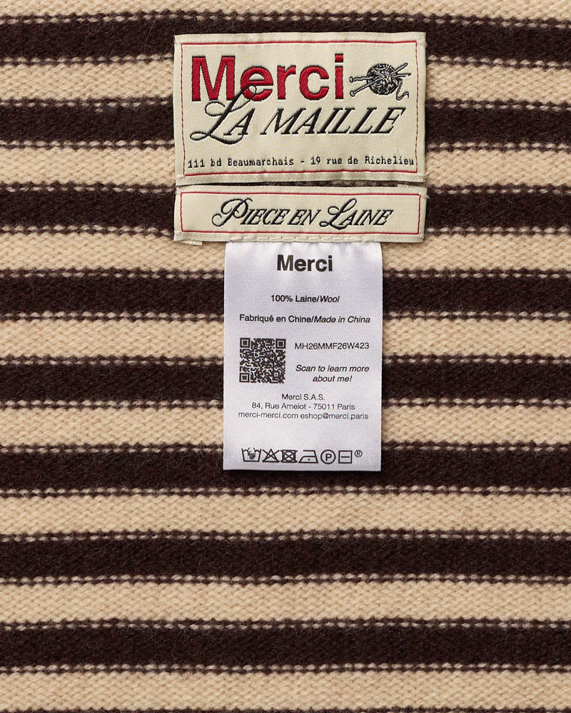 Merci - Bandana Martine Rayures - Beige & Marron