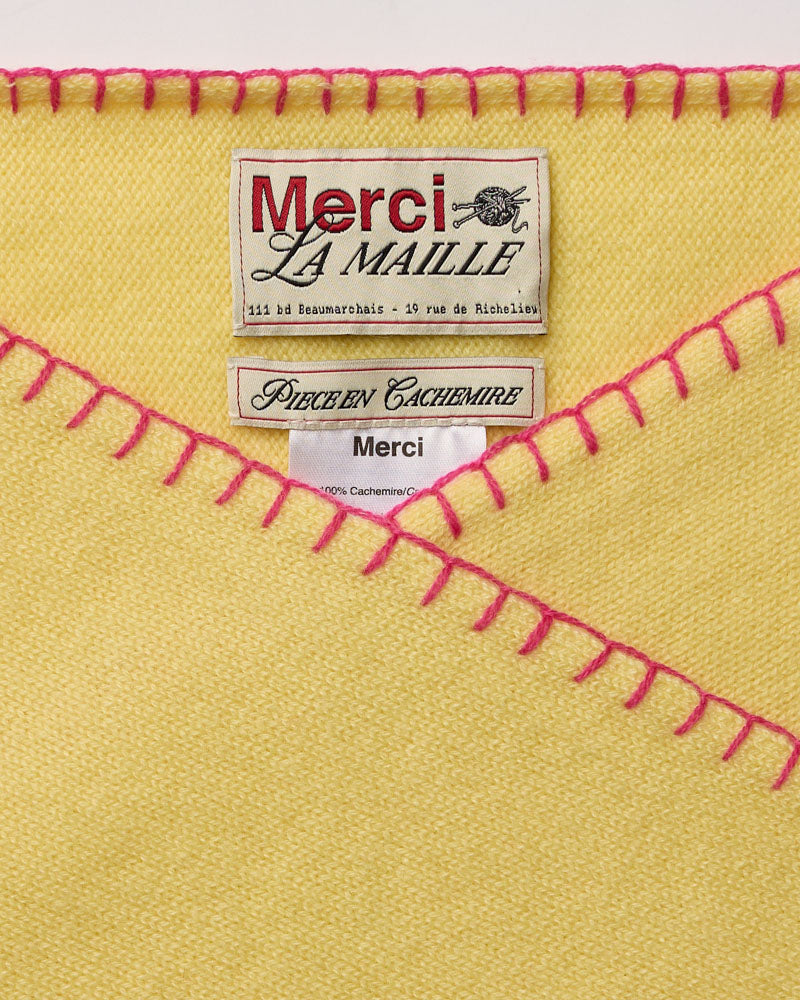 Merci - Martine Bicolored Cashmere Bandana - Yellow & Pink