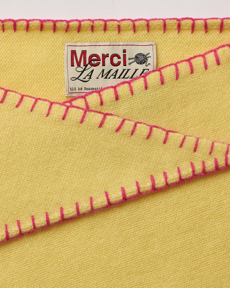 Merci - Martine Bicolored Cashmere Bandana - Yellow & Pink