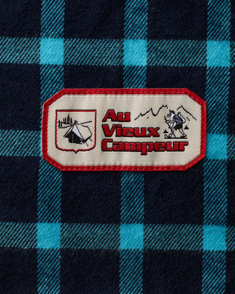 Au Vieux Campeur - Paid Holidays - Elmer Flannel Shirt - Navy & Turquoise