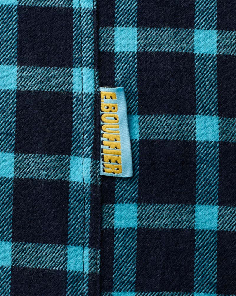 Au Vieux Campeur - Paid Holidays - Elmer Flannel Shirt - Navy & Turquoise