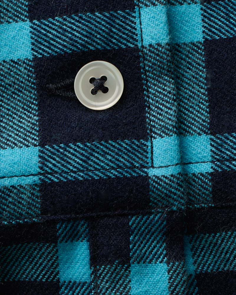 Au Vieux Campeur - Paid Holidays - Elmer Flannel Shirt - Navy & Turquoise