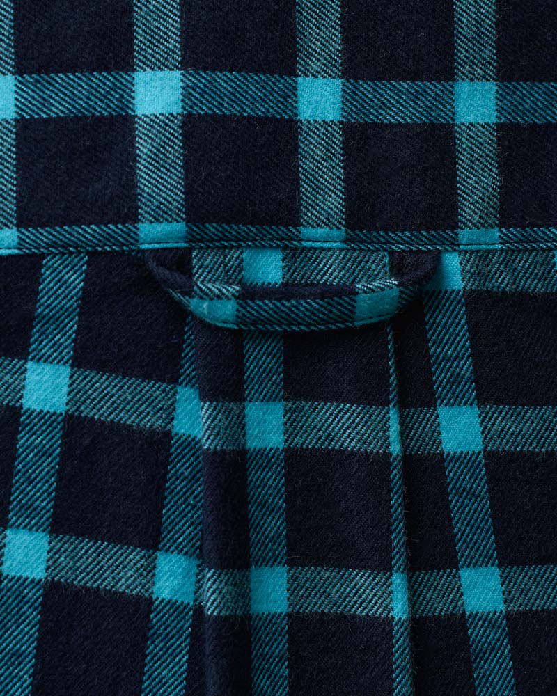 Au Vieux Campeur - Paid Holidays - Elmer Flannel Shirt - Navy & Turquoise