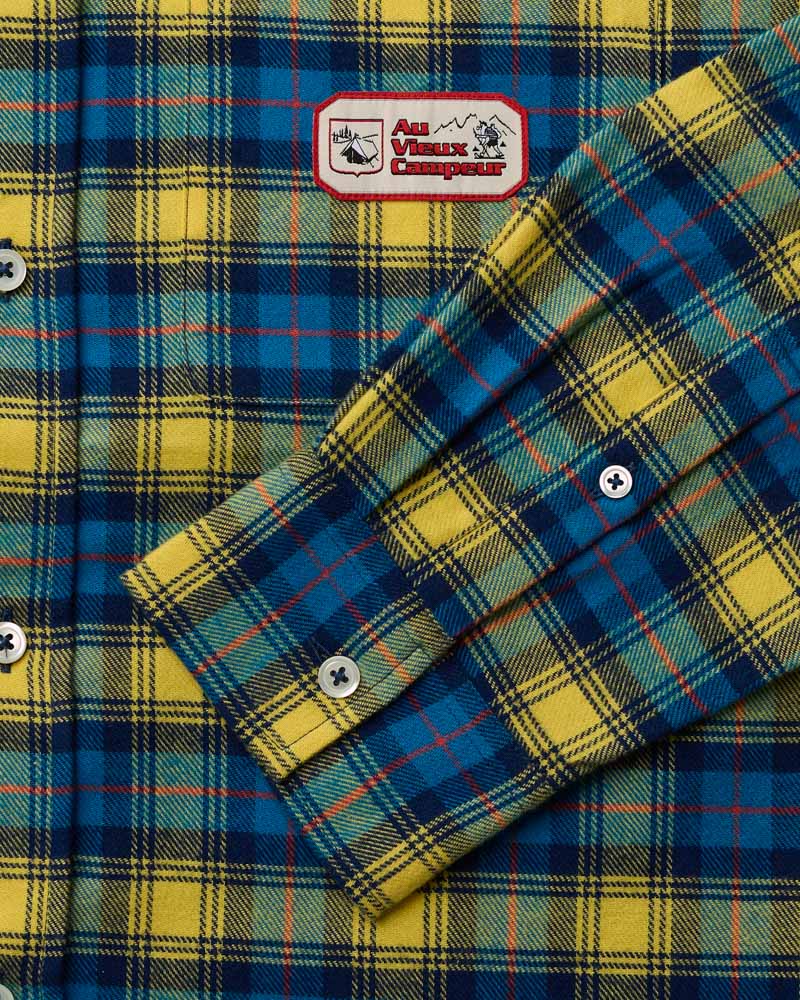 Au Vieux Campeur - Congés Payés - Chemise Elmer Flanelle - Bleu & Jaune