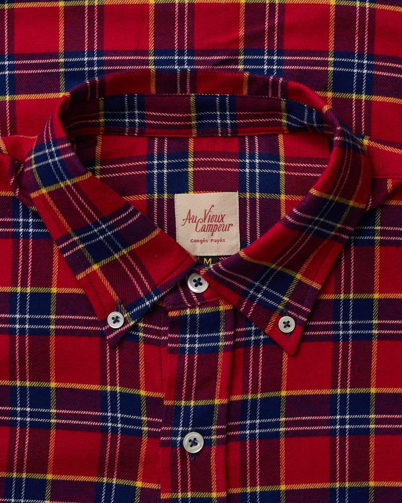 Au Vieux Campeur - Paid Vacation - Elmer Flannel Shirt - Red & Navy
