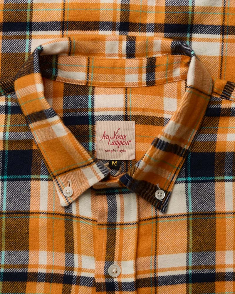 Au Vieux Campeur - Congés Payés - Chemise Elmer Flanelle - Jaune & Marine