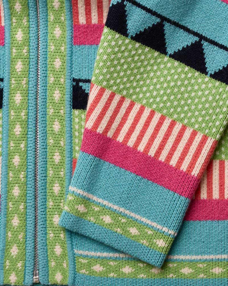 Au Vieux Campeur - Paid Leave - Nicole Cardigan - Green & Bleu