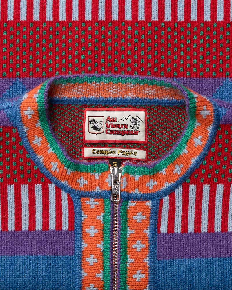 Au Vieux Campeur - Congés Payés - Nicole Cardigan - Blue & Red