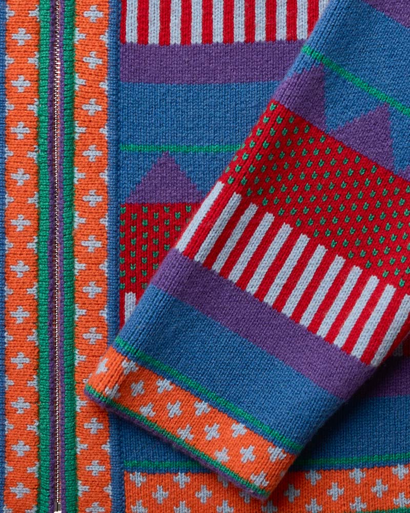 Au Vieux Campeur - Congés Payés - Nicole Cardigan - Blue & Red