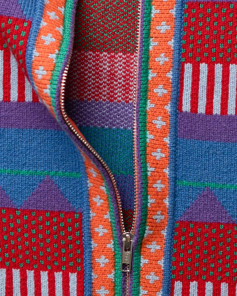 Au Vieux Campeur - Congés Payés - Nicole Cardigan - Blue & Red