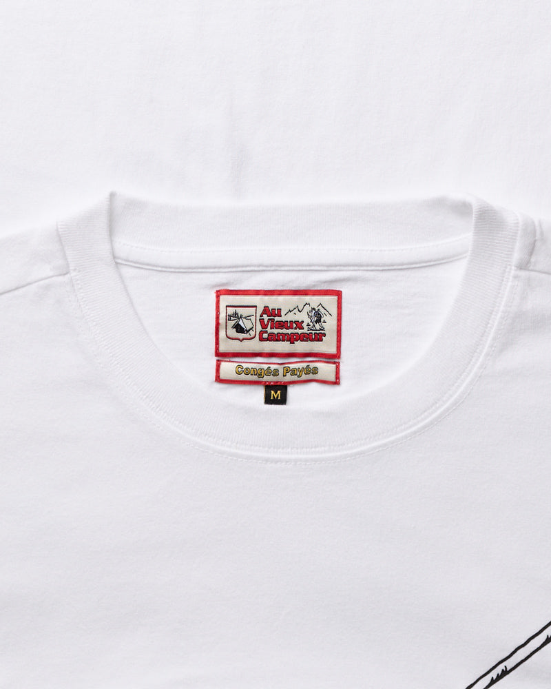 Au Vieux Campeur - Paid Holidays - Skier T-shirt - White