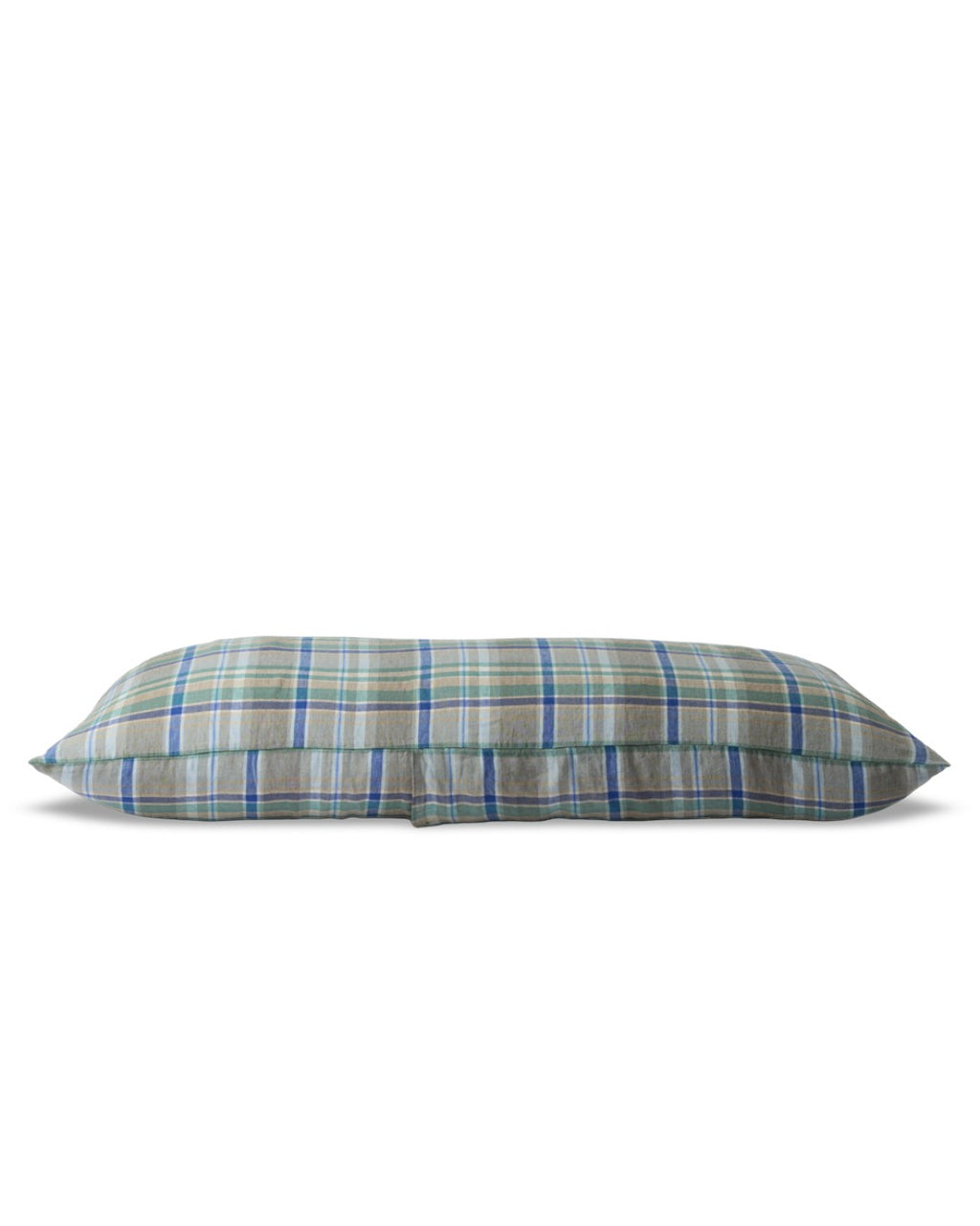 Merci - Coussin Rectangle En Lin Lavé - Carreaux Bibliothèque