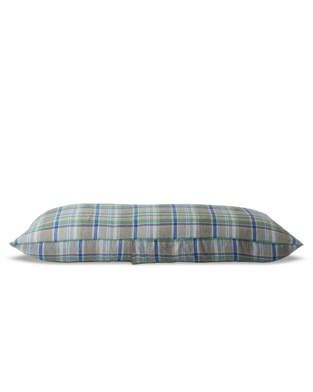 Merci - Coussin Rectangle En Lin Lavé - Carreaux Bibliothèque