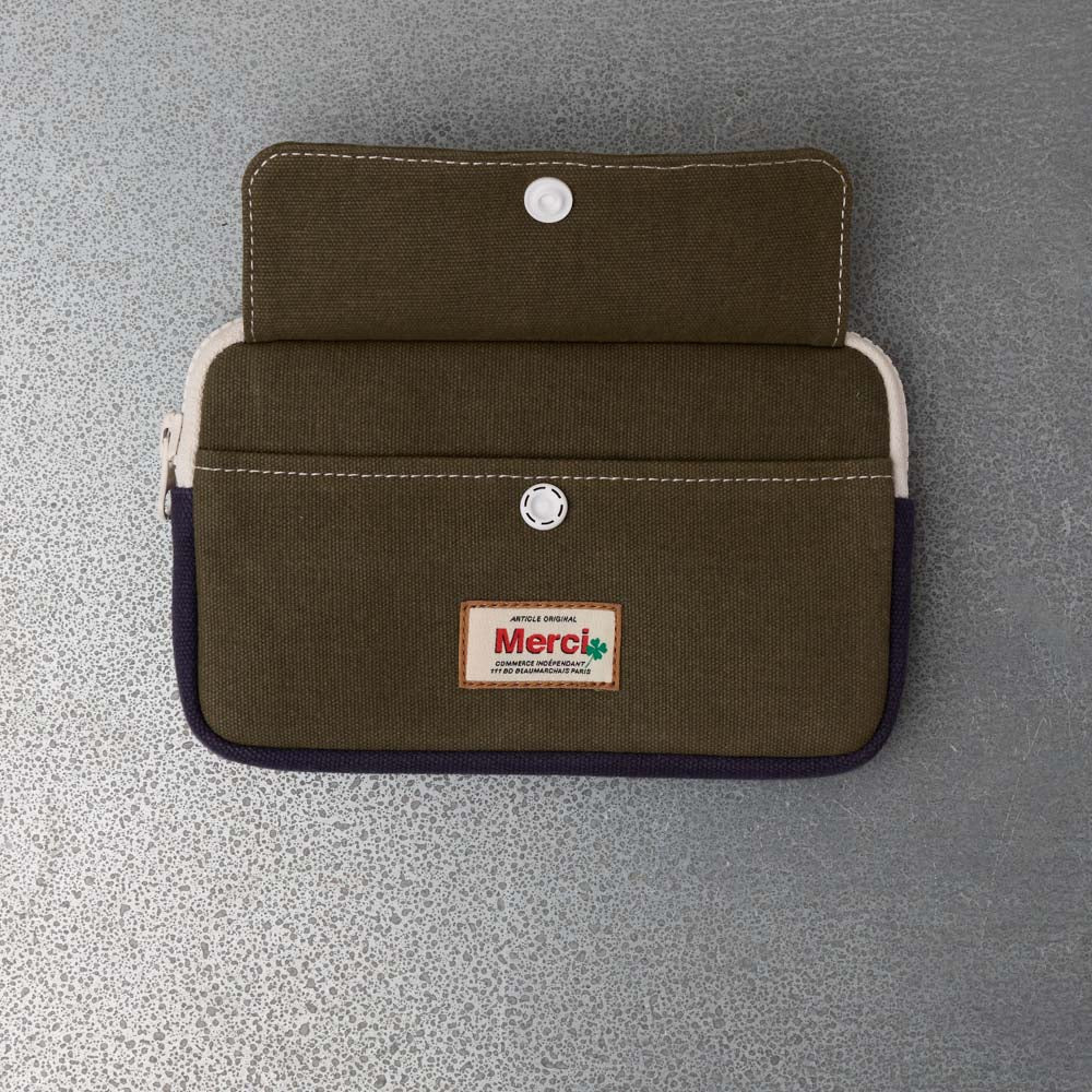 Merci - Candide M Coin Purse - Olive & Navy
