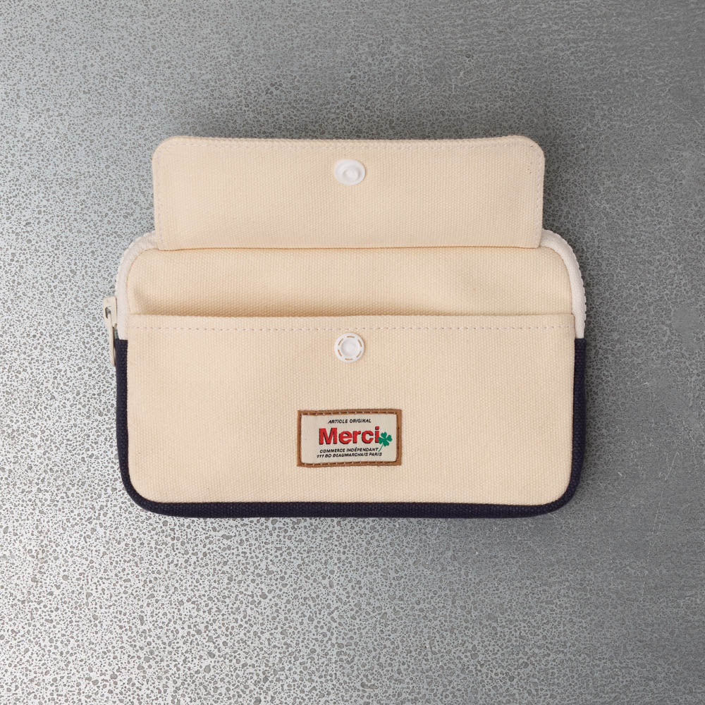 Merci - Candide M Coin Purse - Ecru & Navy