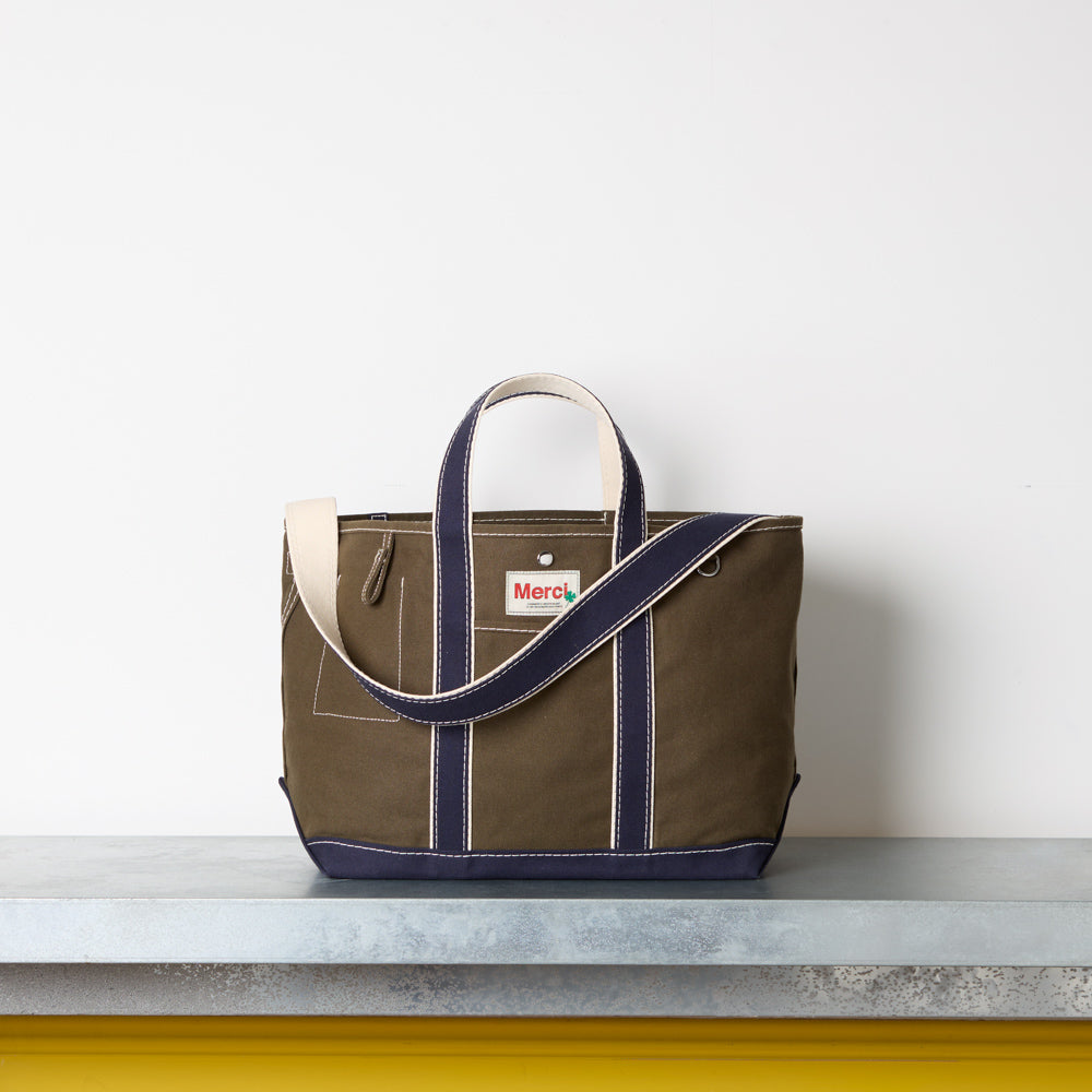 Merci - Candide shopping bag Ribbon - Olive & Navy