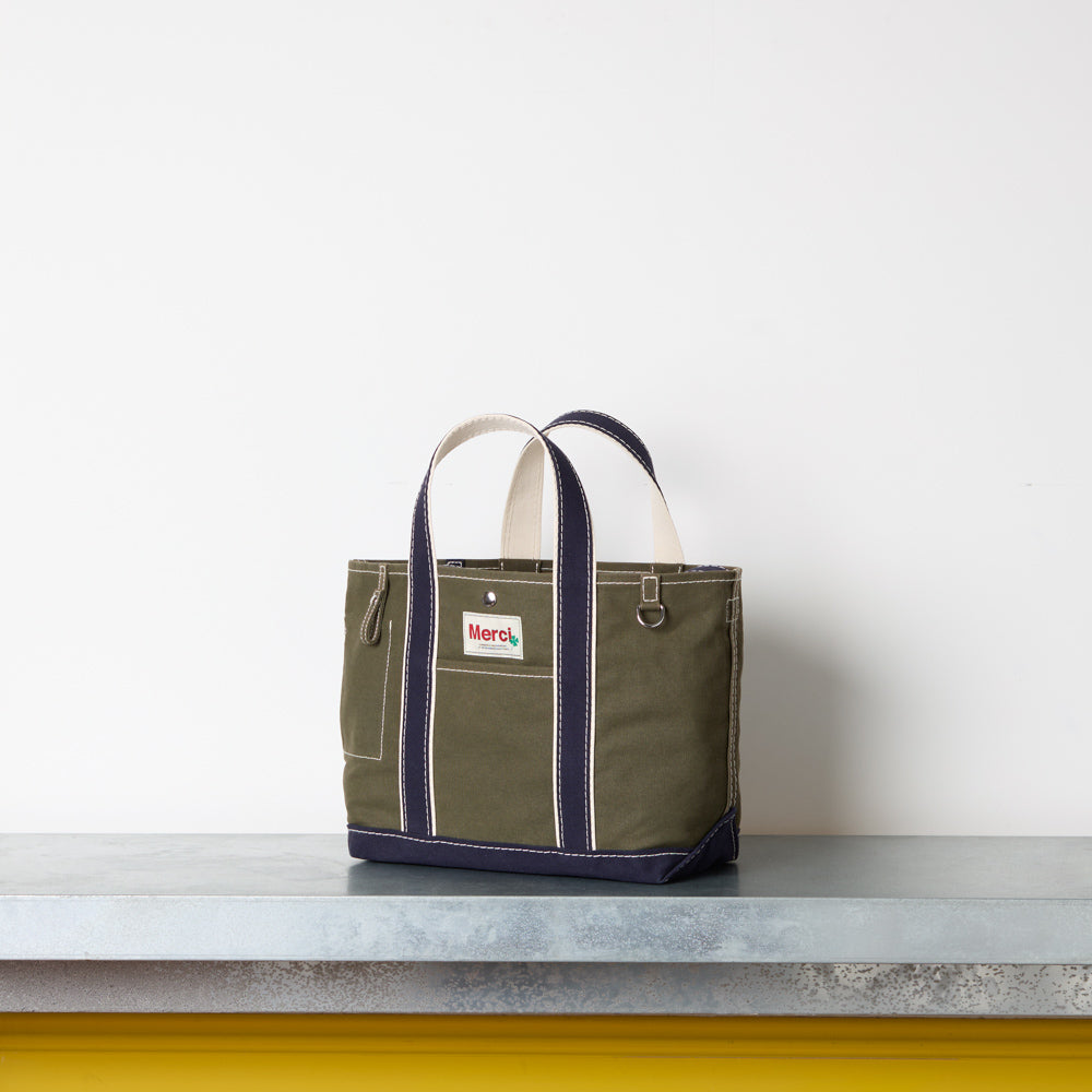 Merci - Candide shopping bag Ribbon - Olive & Navy