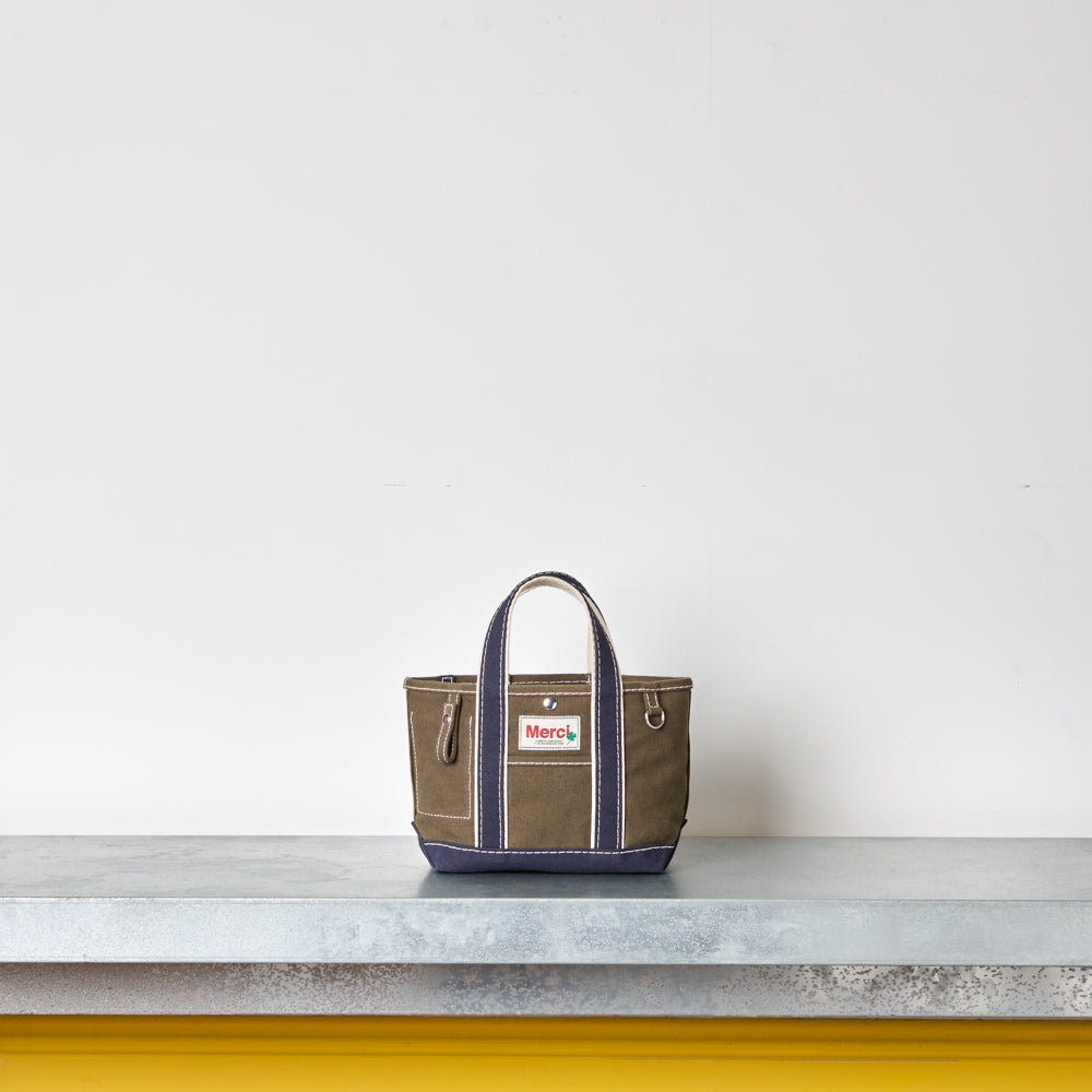 Merci - Candide shopping bag Ribbon - Olive & Navy