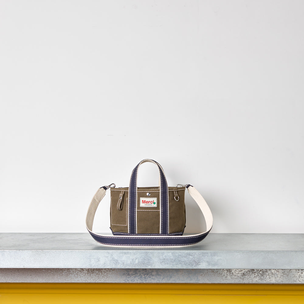 Merci - Candide shopping bag Ribbon - Olive & Navy