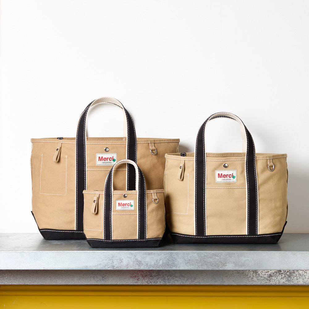 Merci - Candide shopping bag Ribbon - Beige & Black