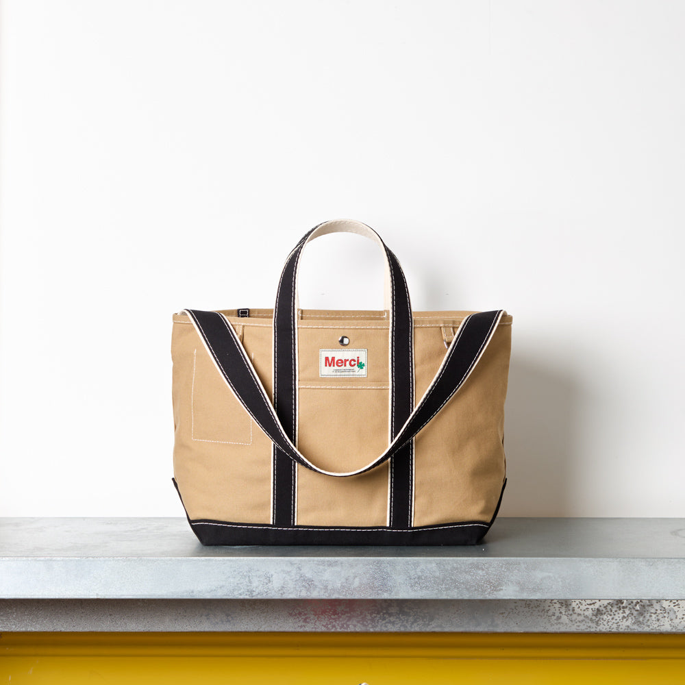Merci - Candide shopping bag Ribbon - Beige & Black
