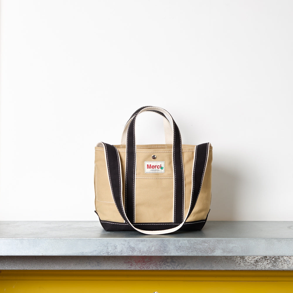 Merci - Candide shopping bag Ribbon - Beige & Black