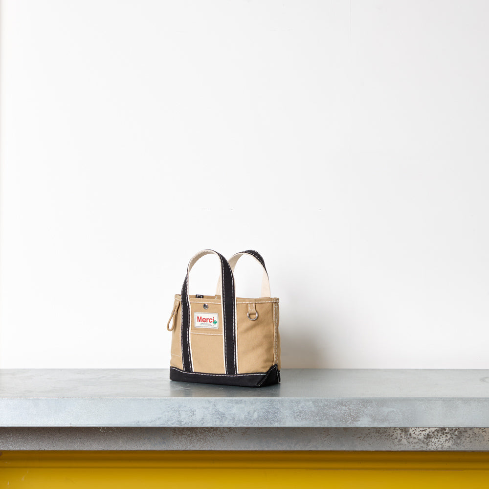 Merci - Candide shopping bag Ribbon - Beige & Black