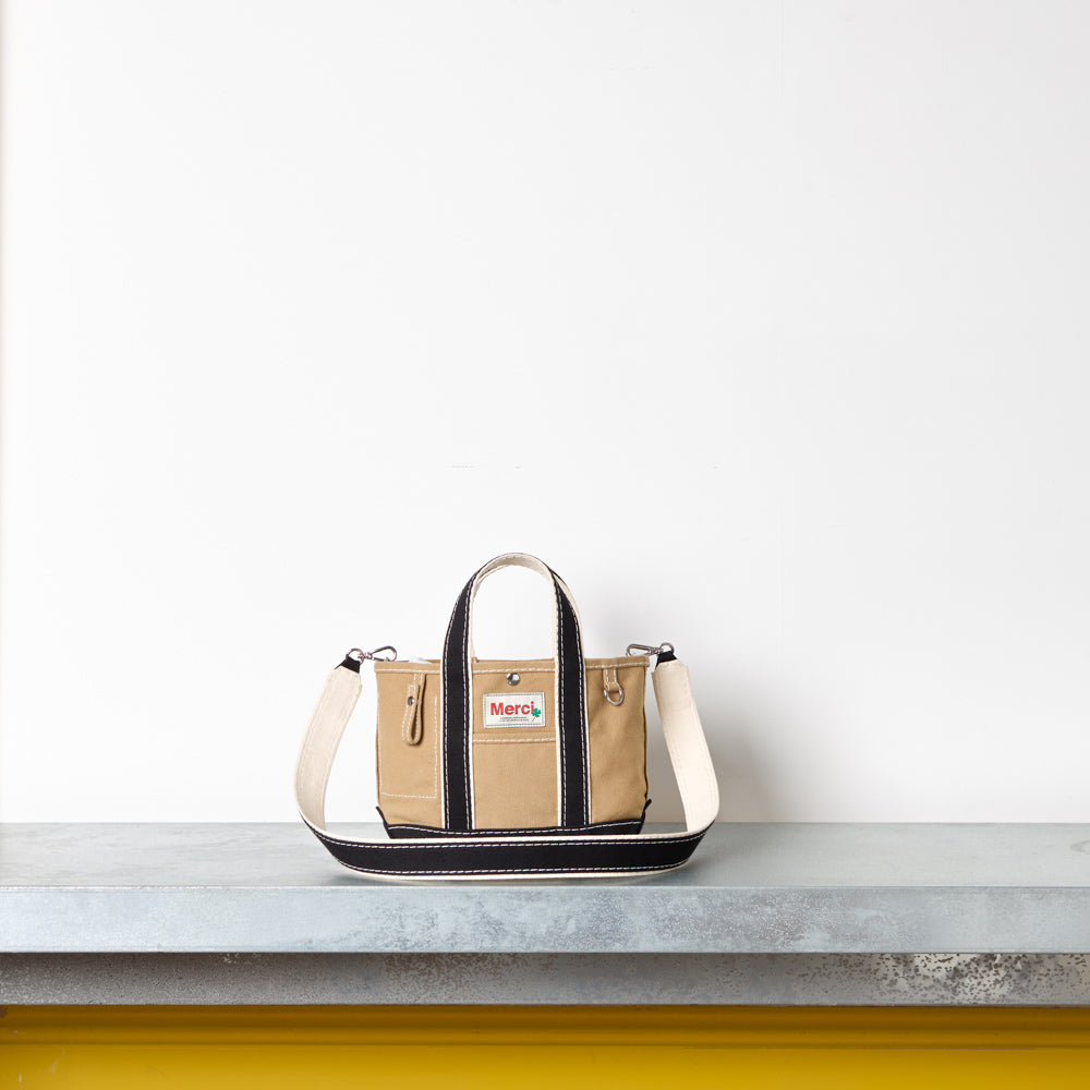 Merci - Candide shopping bag Ribbon - Beige & Black