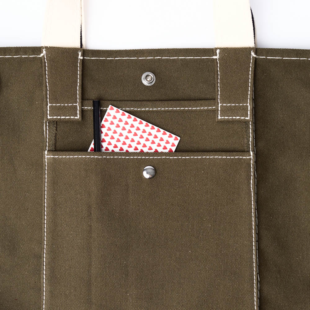 Merci - Candide shopping bag Ribbon - Olive & Navy