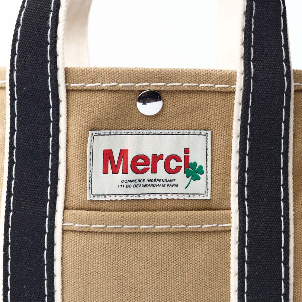 Merci - Candide shopping bag Ribbon - Beige & Black