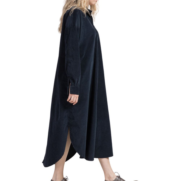 Album Di Famiglia - Robe-chemise longue V - Bleu ink