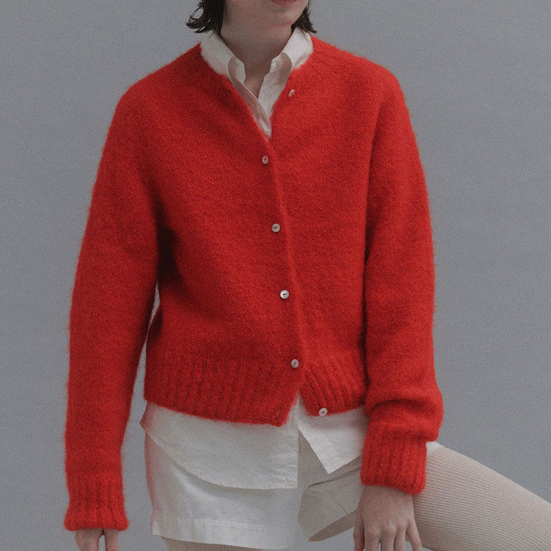 Nothing Written - Cardigan Alpaga - Rouge