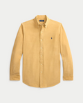 Chemise Merci Paris Ralph Lauren en velours côtelé camel avec col boutonné et logo brodé sur la poitrine