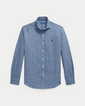 Chemise Oxford Merci Paris Ralph Lauren en coton bleu chiné à motif écossais et coupe ajustée