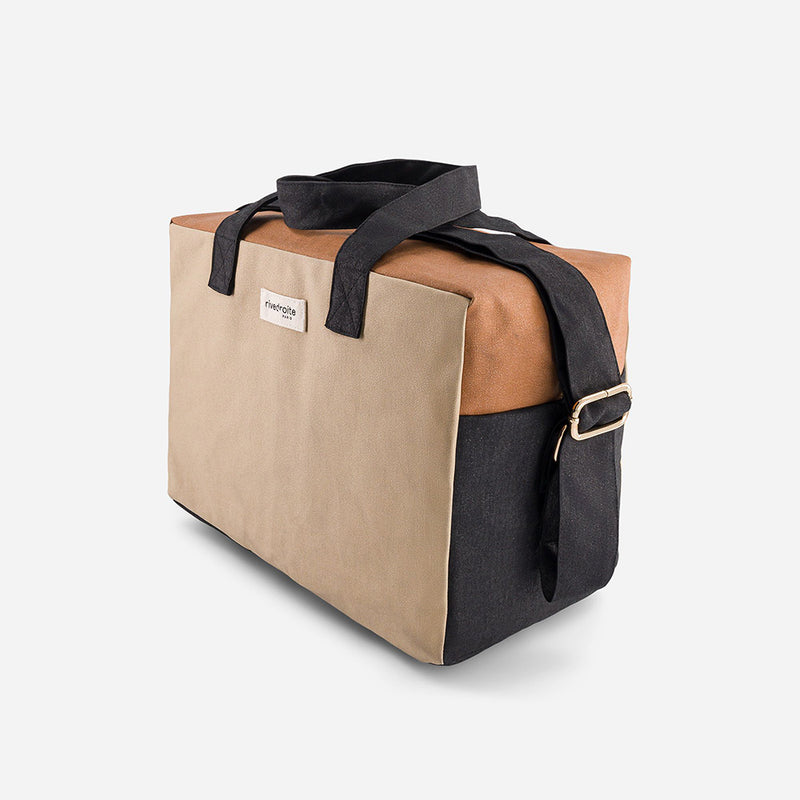 Rivedroite - Sac City Sauval en coton recyclé - Beige Tobacco Black