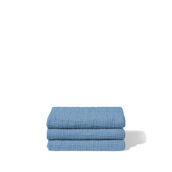 Serviette de bain en lin - Waffle - Bleu Primaire