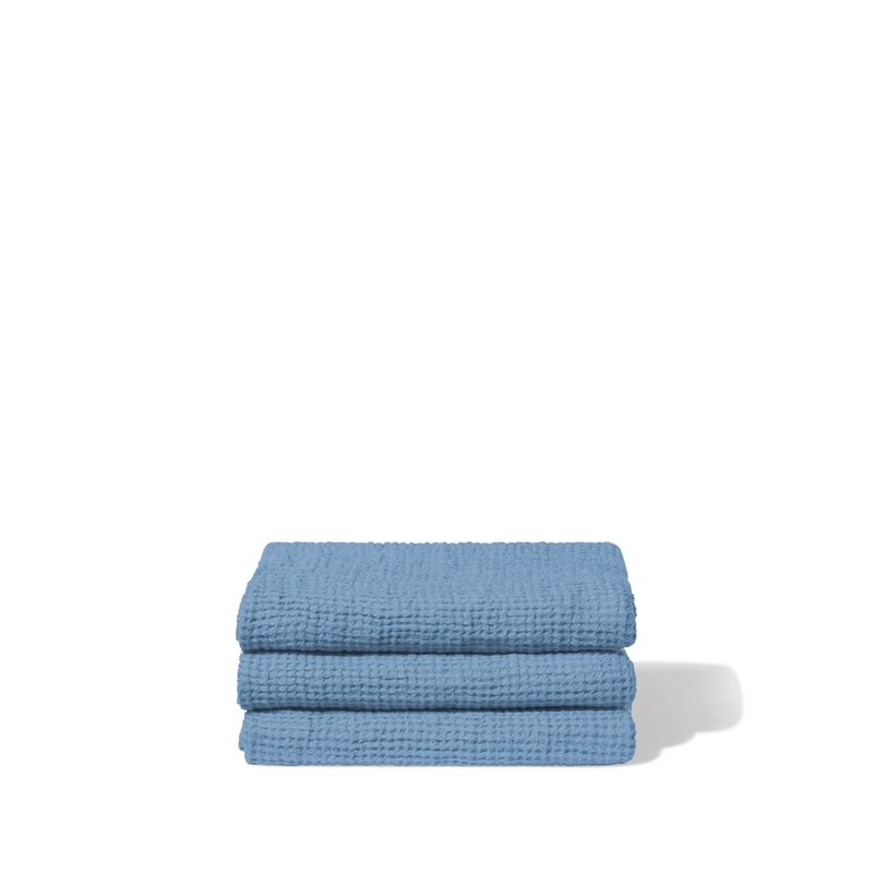 Serviette de bain en lin - Waffle - Bleu Primaire
