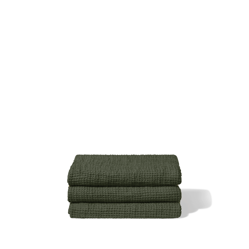 Linen towel - Waffle - Oxide Green – Merci Paris